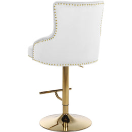 Meridian Claude White Velvet Adjustable Stool