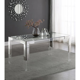 Meridian Casper Rich Chrome Dining Table