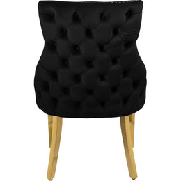 Meridian Tuft Black Velvet Dining Chair