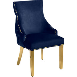 Meridian Tuft Navy Velvet Dining Chair