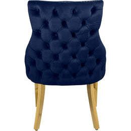 Meridian Tuft Navy Velvet Dining Chair