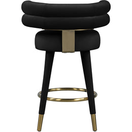 Meridian Fitzroy Black Velvet Counter Stool