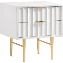 Meridian Modernist White Gloss Night Stand