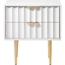 Meridian Modernist White Gloss Night Stand