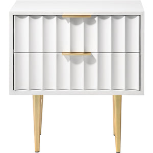 Meridian Modernist White Gloss Night Stand