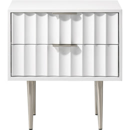 Meridian Modernist White Gloss Night Stand