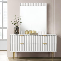 Meridian Modernist White Gloss Mirror