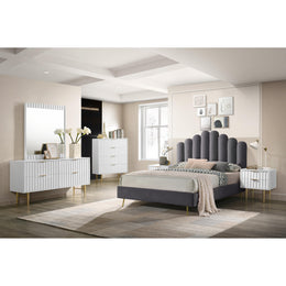 Meridian Modernist White Gloss Mirror