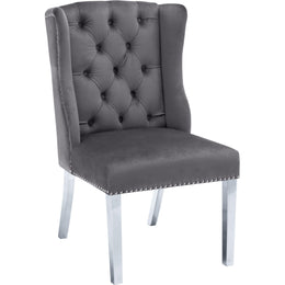 Meridian Suri Grey Velvet Dining Chair