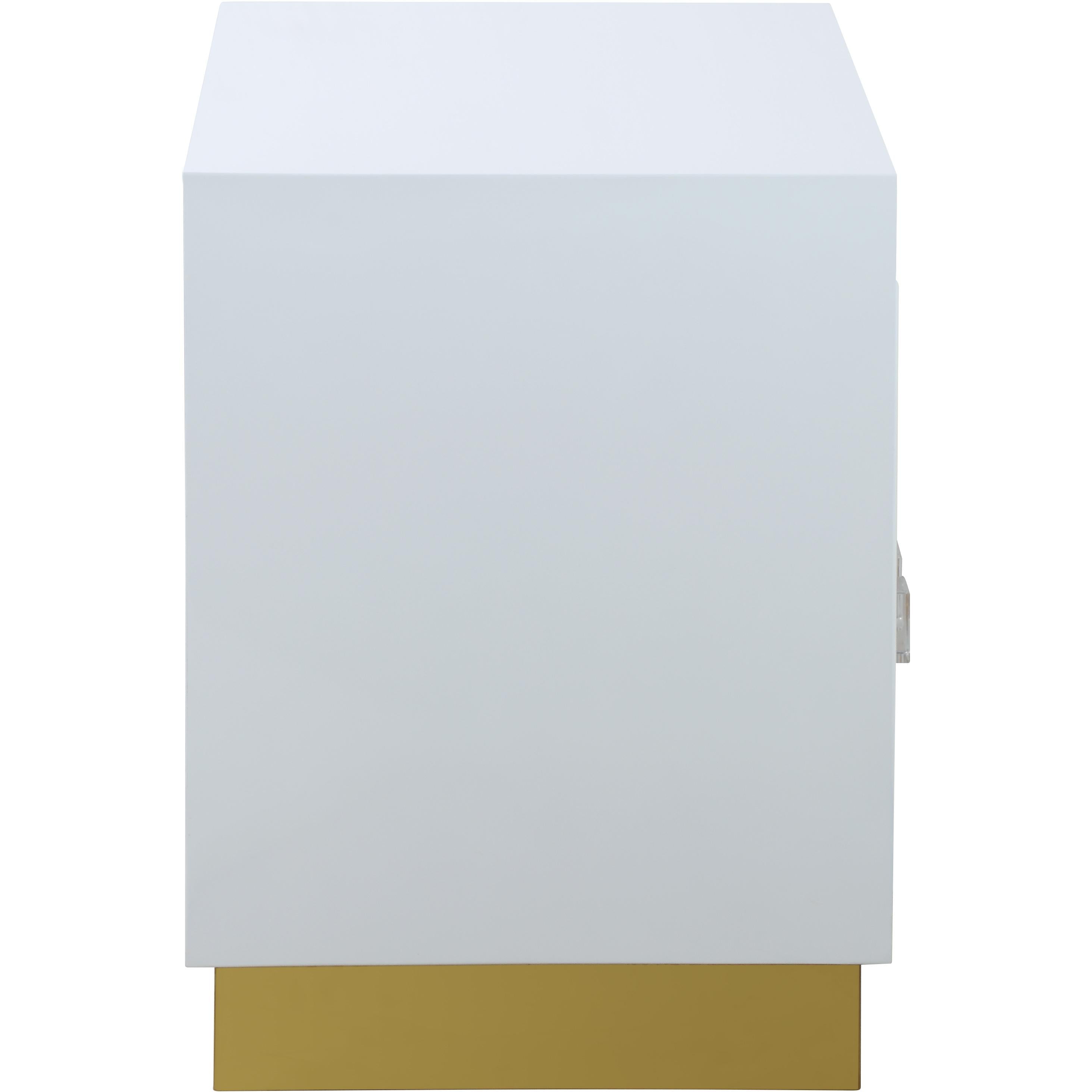 Meridian Cosmopolitan White Lacquer Side Table