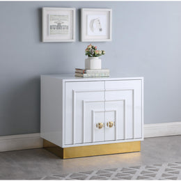 Meridian Cosmopolitan White Lacquer Side Table