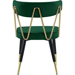 Meridian Rheingold Green Velvet Dining Chair