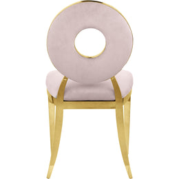 Meridian Carousel Pink Velvet Dining Chair
