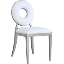 Meridian Carousel White Vegan Leather Dining Chair
