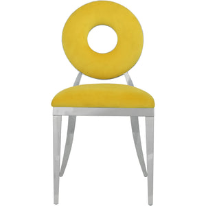 Meridian Carousel Yellow Velvet Dining Chair