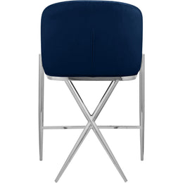 Meridian Xavier Navy Velvet Counter Stool