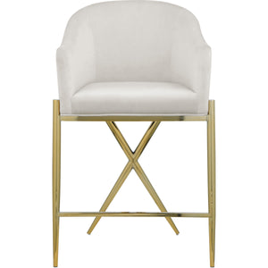 Meridian Xavier Cream Velvet Counter Stool