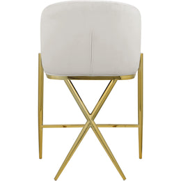 Meridian Xavier Cream Velvet Counter Stool