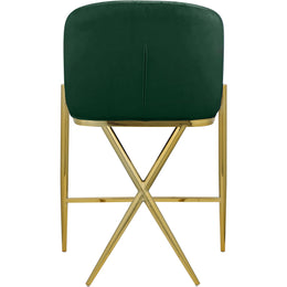 Meridian Xavier Green Velvet Counter Stool