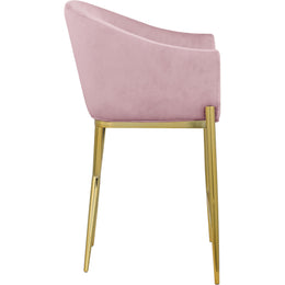 Meridian Xavier Pink Velvet Counter Stool