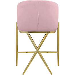 Meridian Xavier Pink Velvet Counter Stool