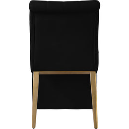 Meridian Curve Black Velvet Dining Chair