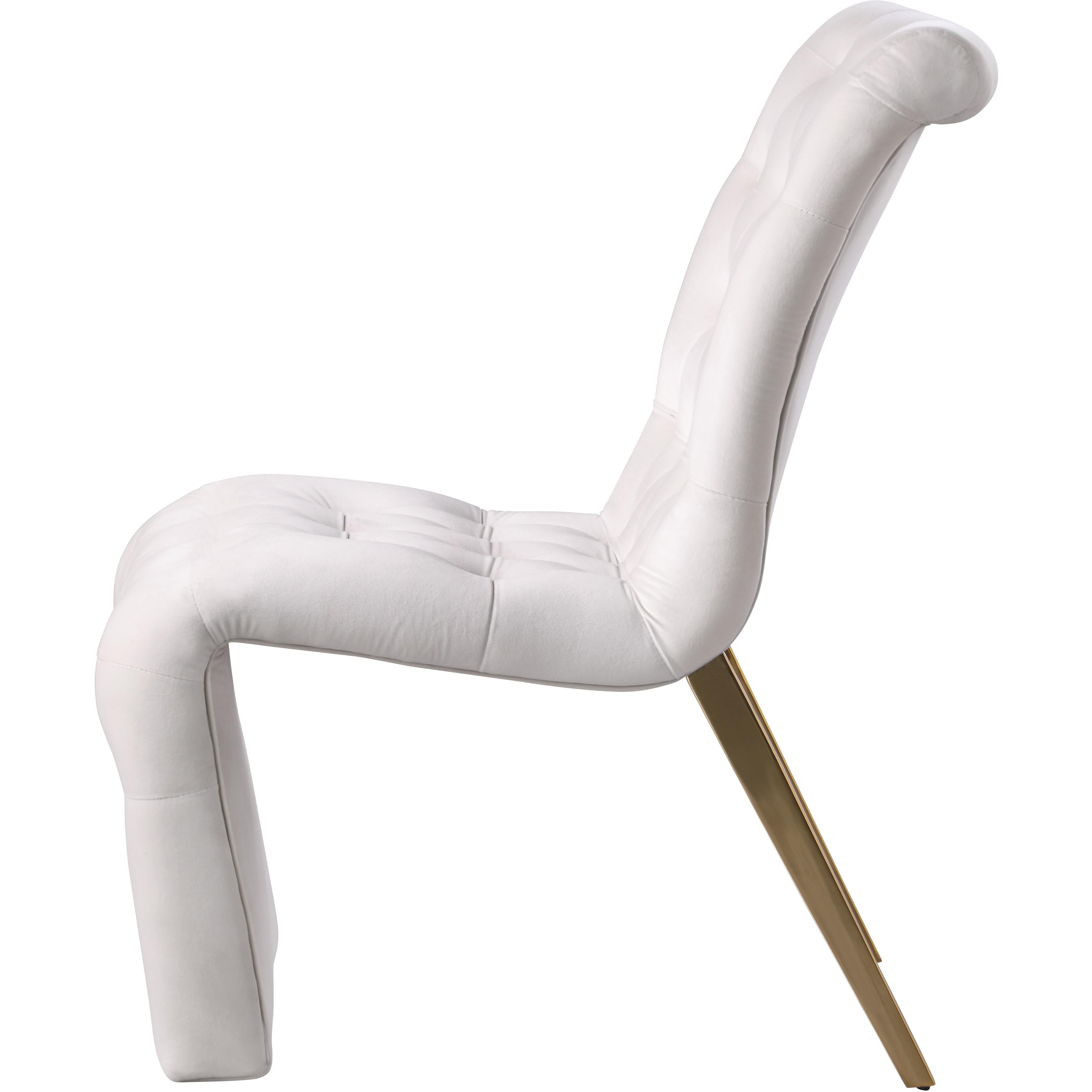 Meridian Curve Cream Velvet Dining Chair
