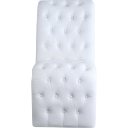 Meridian Curve White Vegan Leather Dining Chair