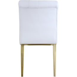 Meridian Curve White Vegan Leather Dining Chair