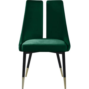 Meridian Sleek Green Velvet Dining Chair