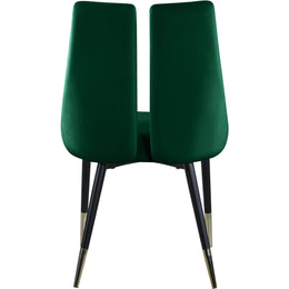 Meridian Sleek Green Velvet Dining Chair