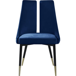 Meridian Sleek Navy Velvet Dining Chair