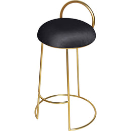 Meridian Ring Black Velvet Counter Stool