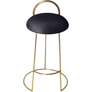 Meridian Ring Black Velvet Counter Stool