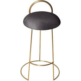 Meridian Ring Grey Velvet Counter Stool