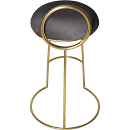 Meridian Ring Grey Velvet Counter Stool