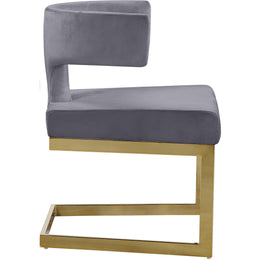 Meridian Alexandra Grey Velvet Dining Chair