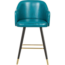 Meridian Barbosa Blue Vegan Leather Counter/Bar Stool