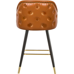 Meridian Barbosa Cognac Vegan Leather Counter/Bar Stool