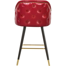 Meridian Barbosa Red Vegan Leather Counter/Bar Stool
