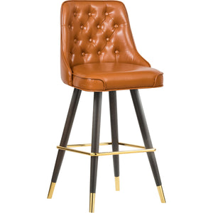 Meridian Portnoy Cognac Vegan Leather Counter/Bar Stool
