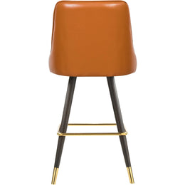 Meridian Portnoy Cognac Vegan Leather Counter/Bar Stool