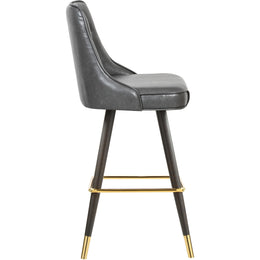 Meridian Portnoy Grey Vegan Leather Counter/Bar Stool
