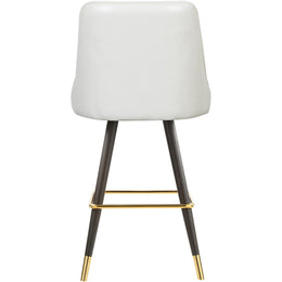 Meridian Portnoy White Vegan Leather Counter/Bar Stool