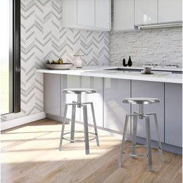 Meridian Lang Silver Iron Counter/Bar Stool