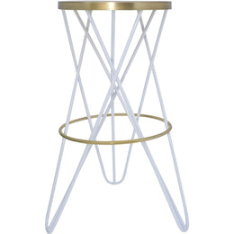 Meridian Mercury White Iron Bar Stool