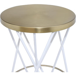 Meridian Mercury White Iron Bar Stool
