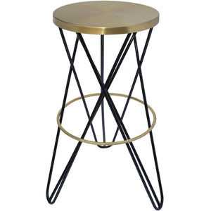 Meridian Mercury Black Iron Bar Stool
