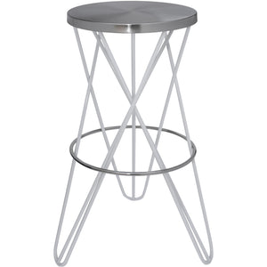 Meridian Mercury White Iron Bar Stool