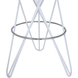 Meridian Mercury White Iron Bar Stool